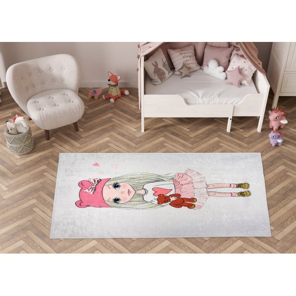 Pestav laste vaip 120x180 cm Cute Girl and the Bear - Vitaus-image-1