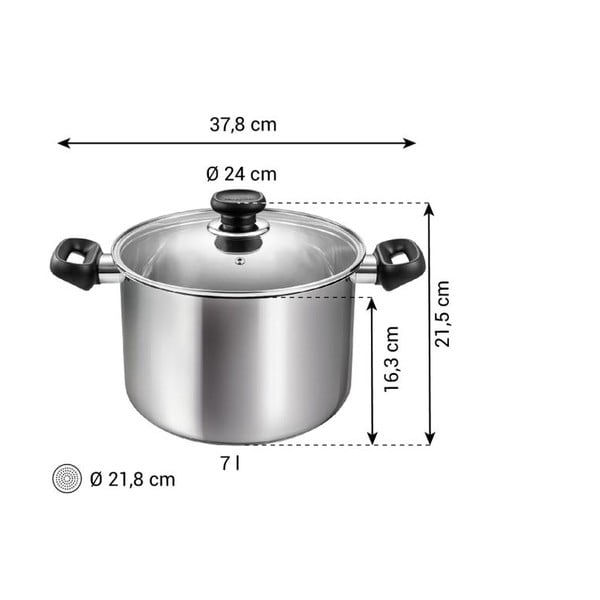 Roostevabast terasest kaanega pott induktsioonpliidile 7 l Brava - Tescoma-image-3