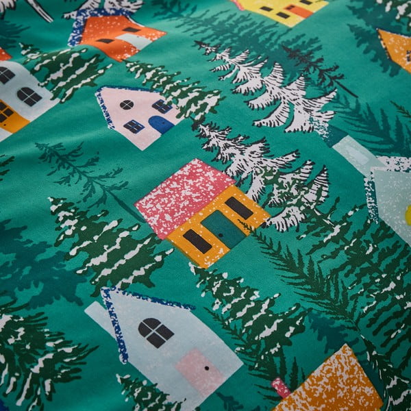 Roheline voodipesu kaheinimesevoodile 200x200 cm Festive Forest - Catherine Lansfield-image-3