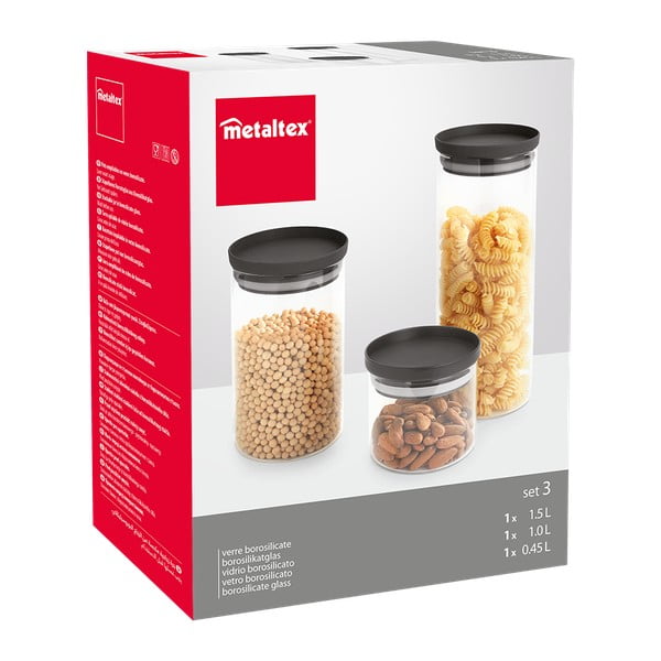 Klaasist toidupurgid, 3 tk komplektis - Metaltex-image-1