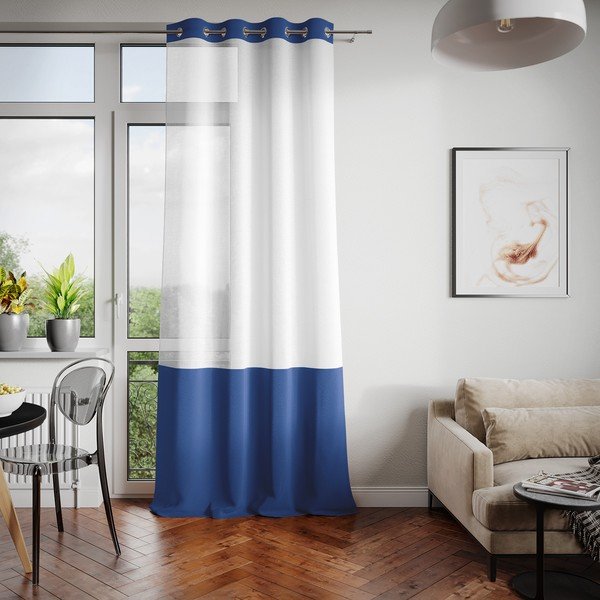 Valge ja sinine kardin Irvelette Eyelets, 140 x 270 cm Irvette Eyelets - AmeliaHome-image-2