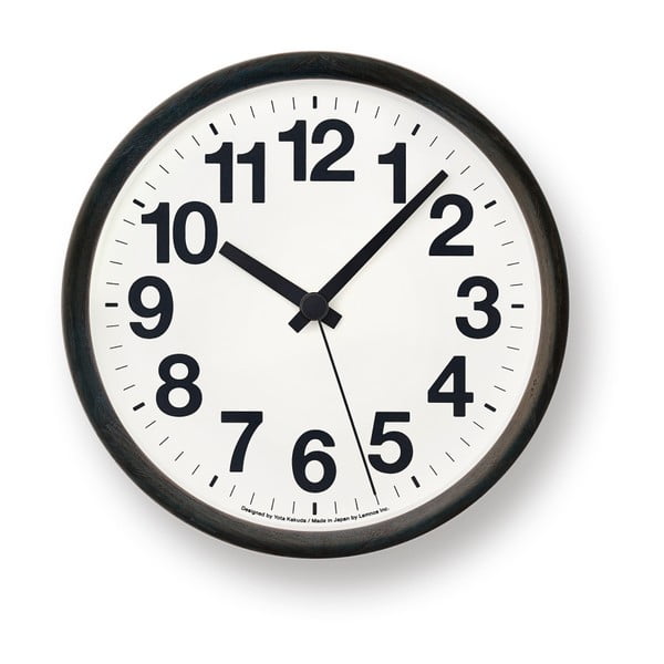 Nástěnné hodiny s černým rámem Lemnos Clock, ⌀ 22 cm