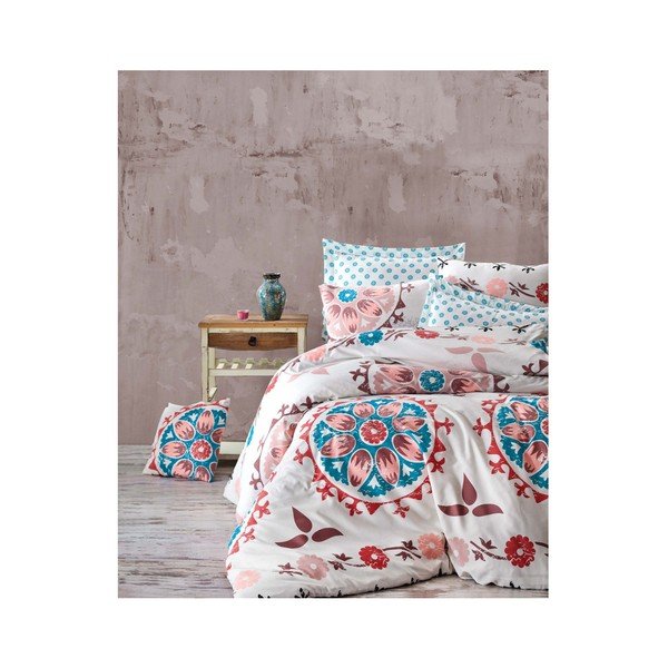 Povlečení s prostěradlem na jednolůžko Rasta, 160 x 220 cm