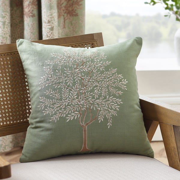 Puuvillane dekoratiivpadi 45x45 cm Woodland Trees Embroidered - Catherine Lansfield-image-1