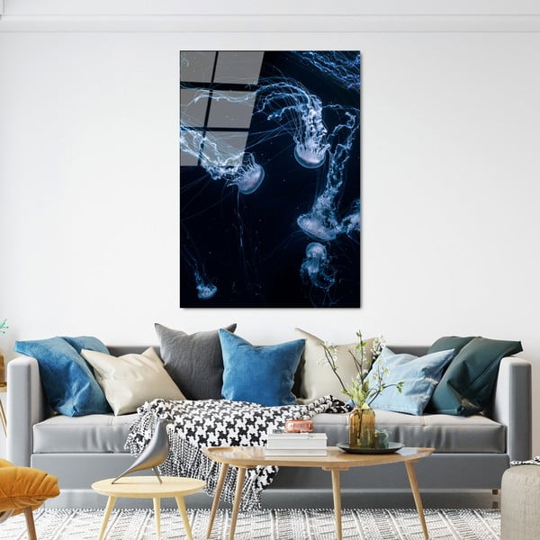 Klaasist maal 70x100 cm Jelly Fish - Wallity-image-2