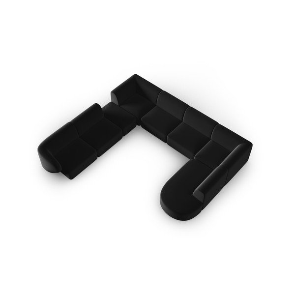 Must sametist nurgadiivan (vasak nurk/"U"-kujuline) Paolo - Milo Casa-image-1