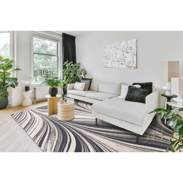 Kreem-hall villane vaip 133x180 cm Zebre - Agnella-image-1