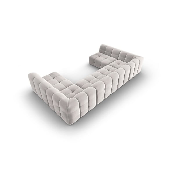 Helehall sametist nurgadiivan (U-kujuline) Kendal - Micadoni Home-image-4