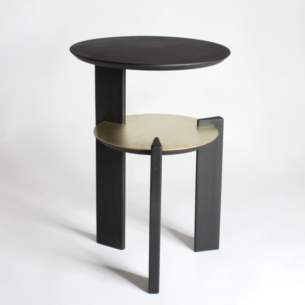 Černý dubový odkládací stolek ComingB Epeire