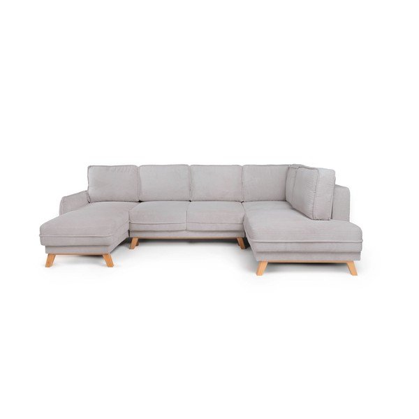 Helehall velvetist diivanvoodi/panipaigaga nurgadiivan (parem nurk/U-kujuline) Tori - Bonami Selection