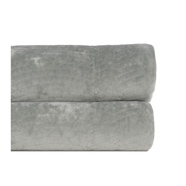 Hallikasroheline sametist tepitud voodikate 230x260 cm - Ixia