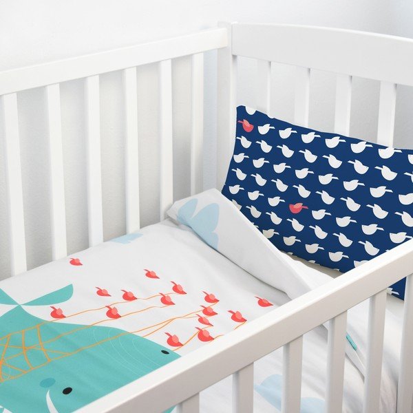 Dětské bavlněné povlečení Baleno Whale Ride, 115 x 145 cm-image-1