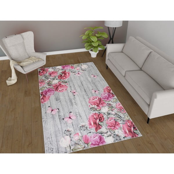 Roosa-hall pestav vaip 160x230 cm Blooming Roses - Vitaus-image-1