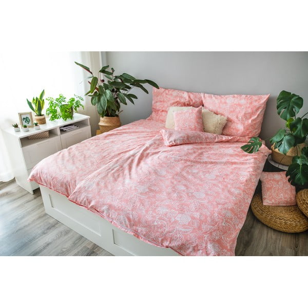Roosa puuvillane voodipesu üheinimesevoodile 140x200 cm LP Dita Pink Blossom - Cotton House