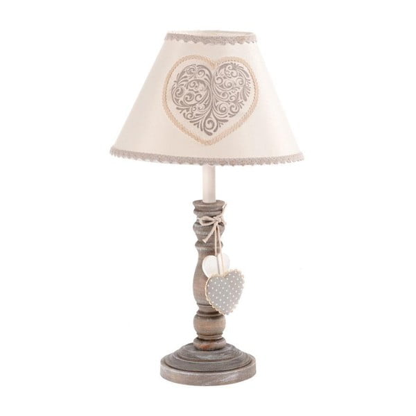 Rustikální stolní lampa Grey Heart