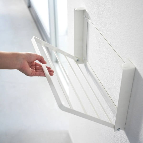 Matt valge seinale kinnitatav terasest vannitoariiul Tower - YAMAZAKI-image-1