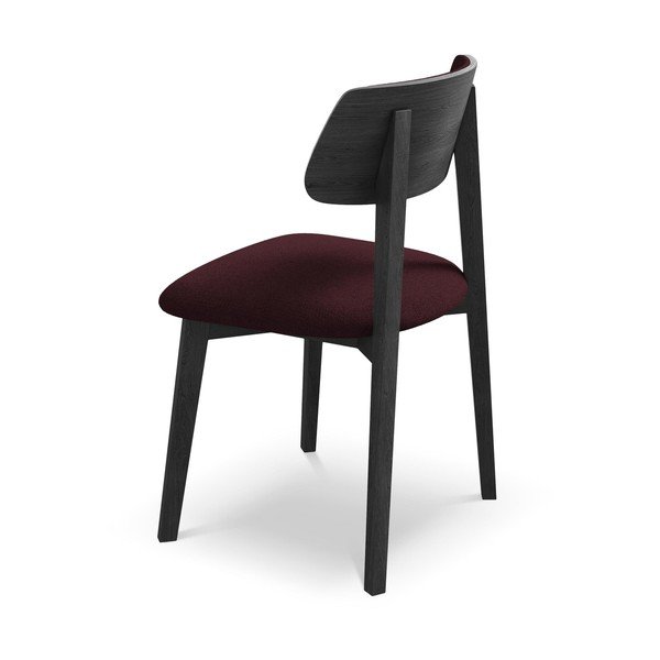 Burgundia värvi täispuidust söögitool Niu - Makamii-image-3