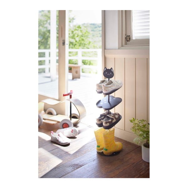 Must metallist laste kingariiul 18x67x18 cm Kid's Shoe Rack – YAMAZAKI-image-1