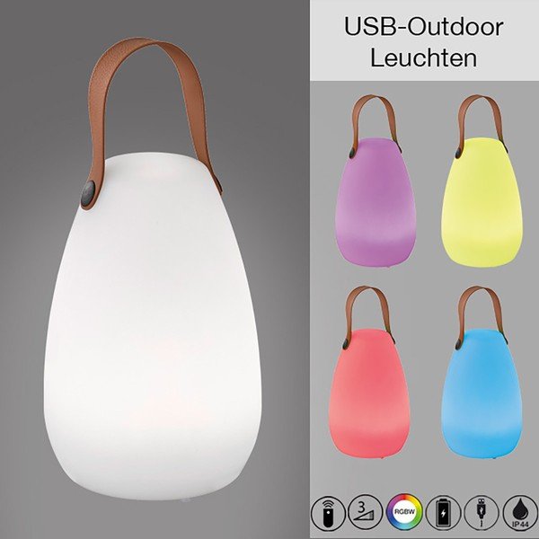 Valge-pruun LED lauavalgusti (kõrgus 26 cm) Ruby - Fischer & Honsel-image-2