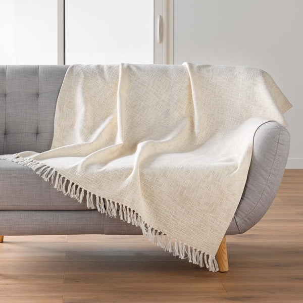 Kreem puuvillaseguga tekk 125x150 cm Ziggy - douceur d'intérieur-image-1