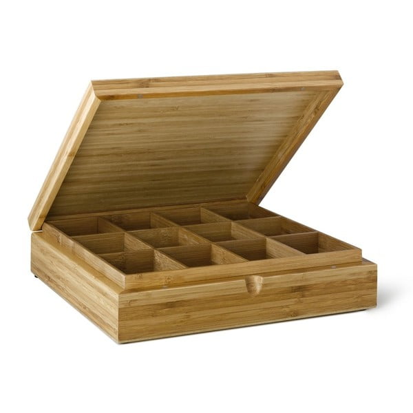 Bambusová krabička na čaj s 12 přihrádkami Bredemeijer