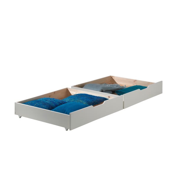 Valge männipuidust laste narivoodi koos panipaigaga PINO - Vipack-image-3