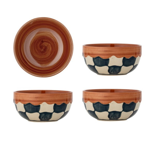 Kivikeraamikast kausid 4tk komplektis 590 ml Check - Bloomingville