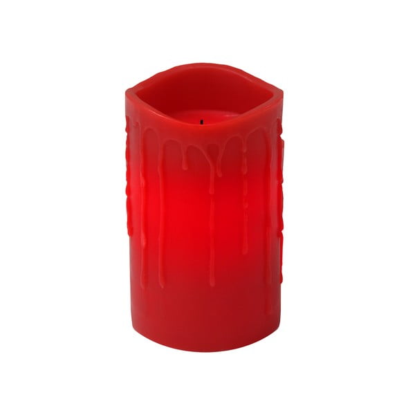 Červená LED svíčka s kapkami Best Season, 12,5 cm