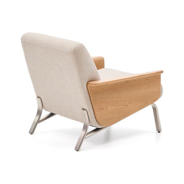 Beež šenillist tugitool Amsen - Kave Home-image-4