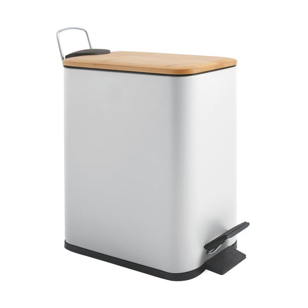 Valge terasest prügikast 5 l Erik - Spirella