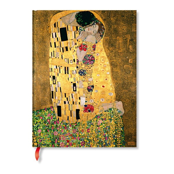 Linkovaný zápisník s tvrdou vazbou Paperblanks Klimt´s Portrait of Kiss, 18 x 23 cm