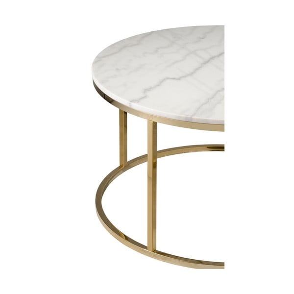 Valge marmorist kohvilaud kuldse alusega , ⌀ 85 cm Accent - RGE-image-4