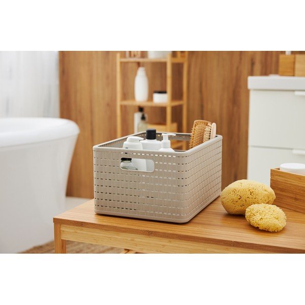 Beeži värvi hoiukorv taaskasutatud plastikust Country - Rotho-image-2