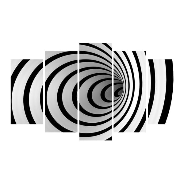 Mitmeosaline mustvalge maal Illusion, 102 x 60 cm - 3D Art