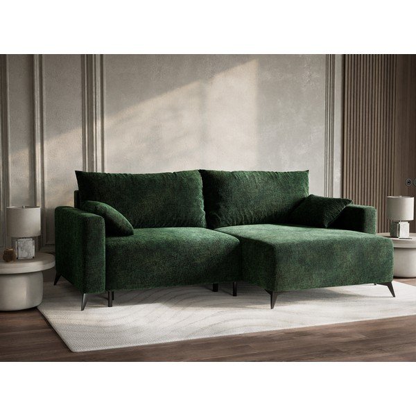 Tumeroheline šenilldiivanvoodi/panipaigaga nurgadiivan (parem nurk/diivanvoodiga) Leon - Maison de Rêve-image-4