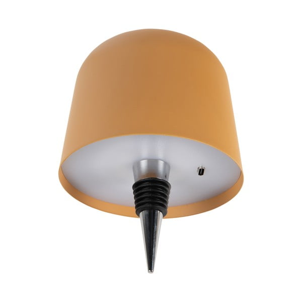 Ookerkollane LED lauavalgusti pudelile metallist varjuga (kõrgus 13 cm) Cone Hat LED - Leitmotiv-image-2