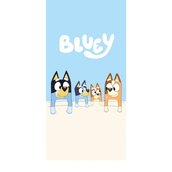 Sinine-beež puuvillane laste rätik 70x140 cm Bluey - Jerry Fabrics