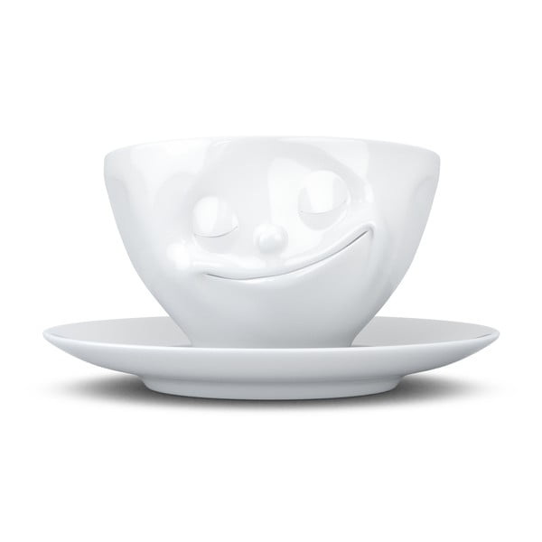 Valge portselanist kohvitass Happy, maht 200 ml - 58products