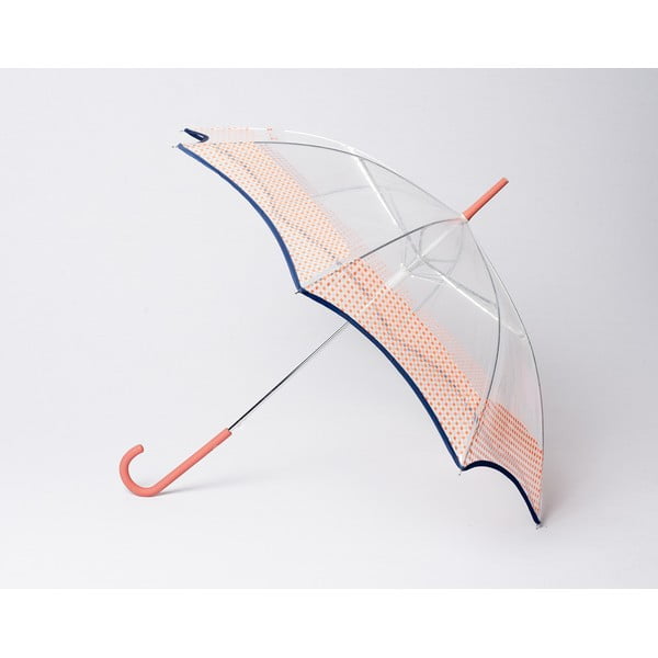 Transparentní deštník Vichy, oranžový