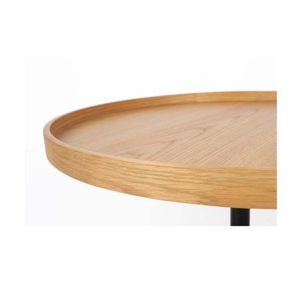 Ümmargune kohvilaud naturaalse tammepuust pealispinnaga, läbimõõduga ø 70 cm Yuri L - White Label-image-3