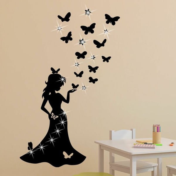 Samolepka se Swarovski Elements Princess and Butterflies