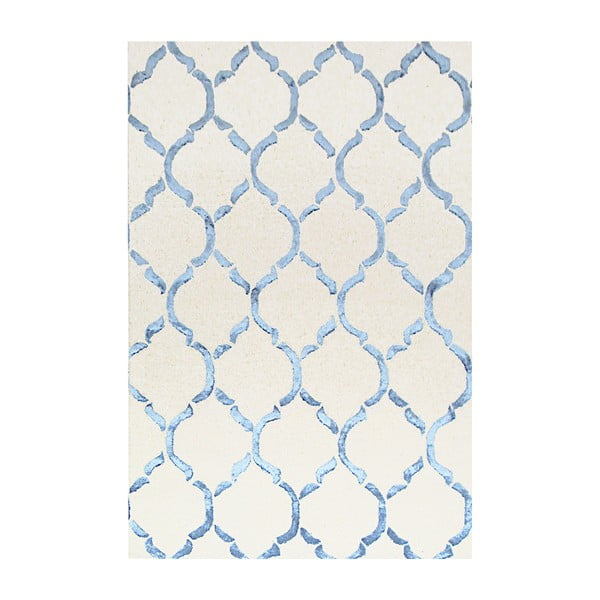 Ručně tuftovaný modrý koberec Bakero Chain, 153 x 244 cm
