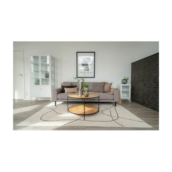 Ümmargune tammedekoooriga diivanilaud ø 80 cm Vita - House Nordic-image-4