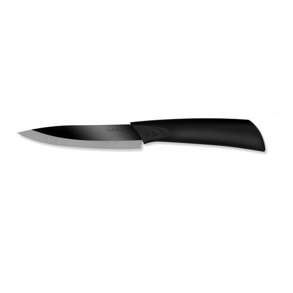 Keramický krájecí nůž s leštěným ostřím, 10 cm, černý