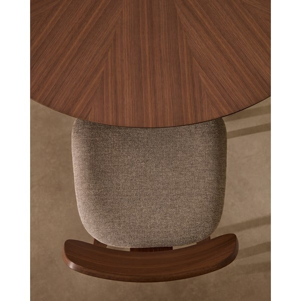 Ümmargune söögilaud pähklipuidu spoonist pealispinnaga ø 120 cm Naanim - Kave Home-image-1