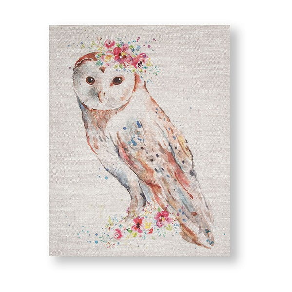 Obraz Graham & Brown Watercolour Floral Owl, 40 x 50 cm