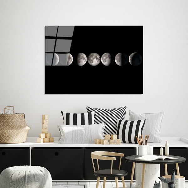 Klaasist maal 100x70 cm Moon Phases - Wallity-image-2