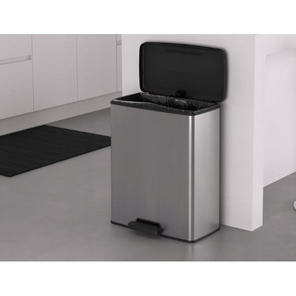 Pedaaliga plastikust prügikast 65 l Rectangular - Curver-image-1