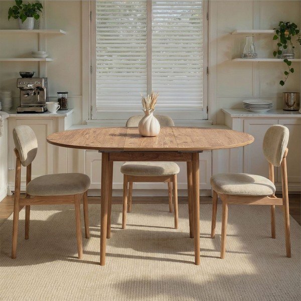 Ümmargune pikendatav söögilaud männipuidust pealispinnaga, ø 100 cm Viona - Kalune Design-image-1