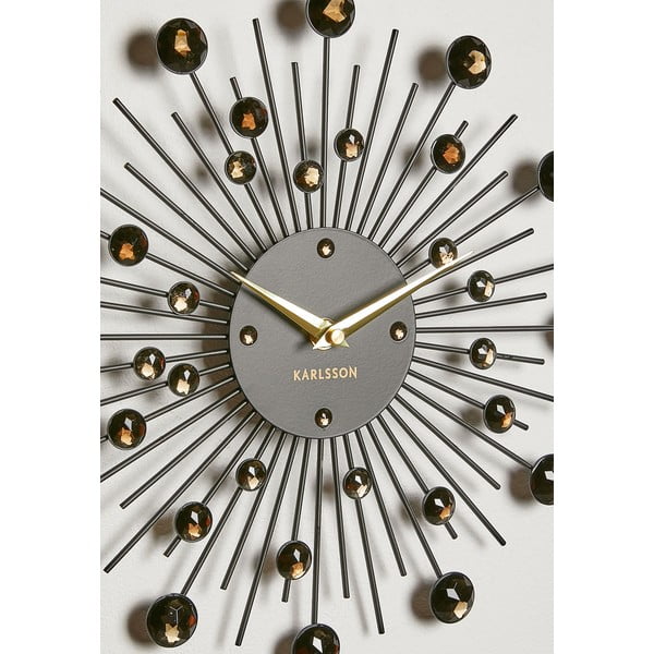 Mustadest kristallidest valmistatud seinakell Sunburst - Karlsson-image-3